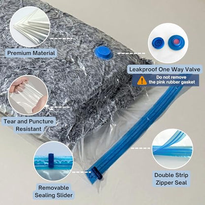 35 Pack Vacuum Storage Bags With Electric Pump, Compression Space Saver for Comforter, Bedding, Blanket Storage, Vacuum Seal Bags for Clothing, Luggage and Closet Organizer