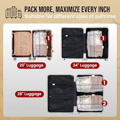 TAILI 10 Pack Cube Vacuum Storage Bags, Medium Size (25x19x11 inch), Vacuum Seal Bags for Clothing, Compression Packing Cube for Clothes, Blankets, Baby Clothes - size: 10 Medium