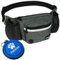 PetAmi Dog Fanny Pack, Treat Pouch for Dog Walking, Training, Built in Poop Bag Dispenser, Water Bottle Holder, Collapsible Bowl, Pet Treat Waist Belt for Hiking, Running, Kibbles (Charcoal) - color: Charcoal