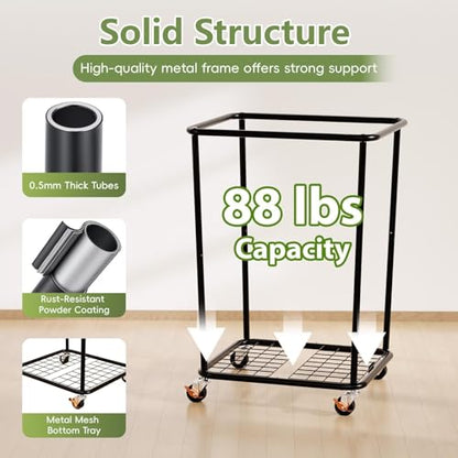 150L Laundry Basket with Lid and Wheels, Rolling Laundry Hamper with Cloth Cover, Laundry Cart with Metal Frame & Removable Bag, Large Dirty Clothes Hampers for Bedroom, Laundry Room Bathroom, Black - color: Black, size: 150L