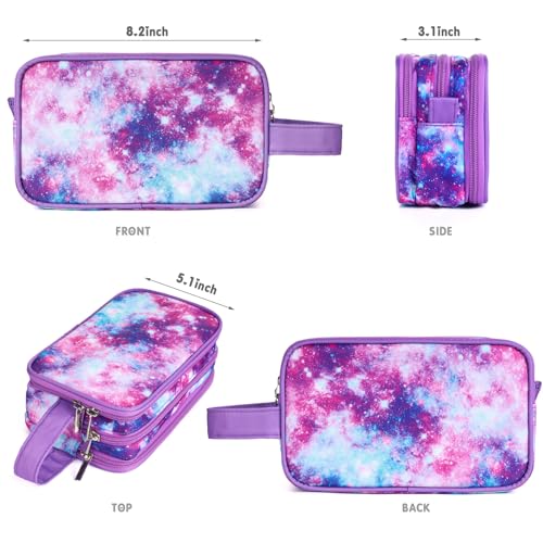 Galaxy-Purple Travel Toiletry Bag, Waterproof Hanging Wash Bag Toiletries for Girls, Kid - color: Galaxy-Purple