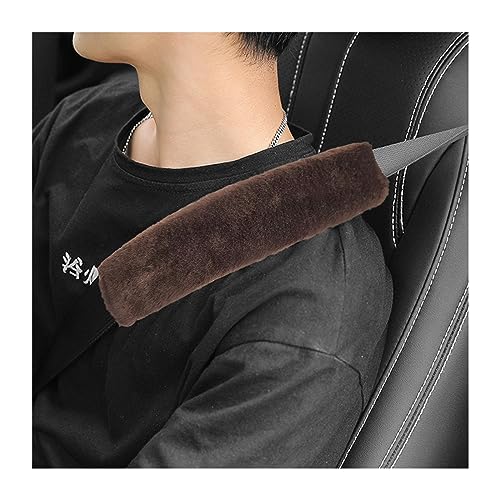 Ziciner 2 Packs Car Seatbelt Covers Shoulder Pad, Universal Soft Faux Sheepskin Shoulder Cover for Comfortable Driving, Fluffy Seat Belt Protector Help to Protect Your Neck and Shoulder (Coffee) - color: Coffee