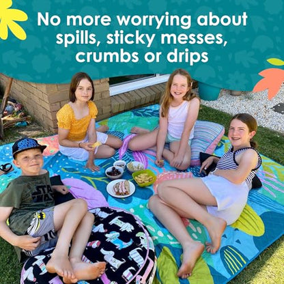 Rudie Nudie Jumbo Picnic Rug, Premium Large Picnic Mat, 6'7" x 6'7", Outdoor Waterproof Picnic Blanket Beach Mat, Foldable & Waterproof, Picnic Blankets Ideal for Beach & Park, Outdoor Blanket