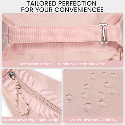 HauteHues Travel Makeup Bag for Women Large Capacity Cosmetic Handheld Portable Organizer Large Opening Waterproof Storage Toiletry Bags Pink - color: Pink