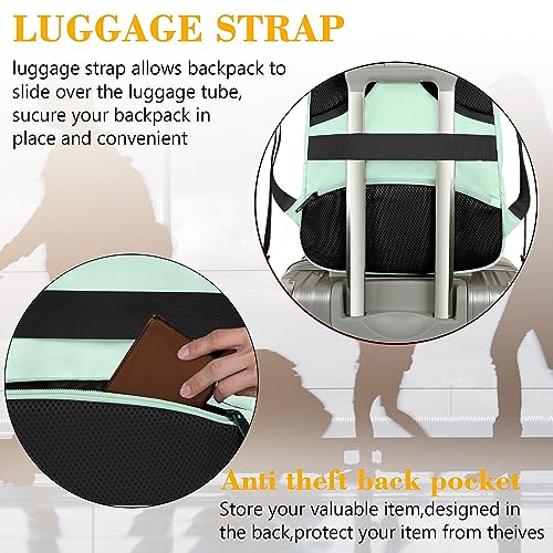 MATEIN Travel Laptop Backpack, 15.6 Inch Computer Backpack, Slim Lightweight Fashion Water Resistant Womens Traveling Backpack Casual Daypack for College Office, Mint Green - color: Mint Green, size: 15.6 Inch