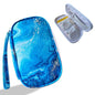 Electronics Organizer Travel Case, Cable Organizer Travel Essentials Tech Pouch,Suitable for Charger, Cable, Phone，Flash Drive,Blue Marble - color: Blue Marble