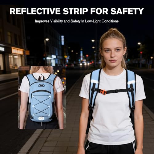 Ultra-Light Soft Daypack 15L/20L, Cushioned Breathable Back Panel Backpack, Lightweight Packable Travel Backpack (Sky Blue, 20L) - color: Sky Blue, size: 20L