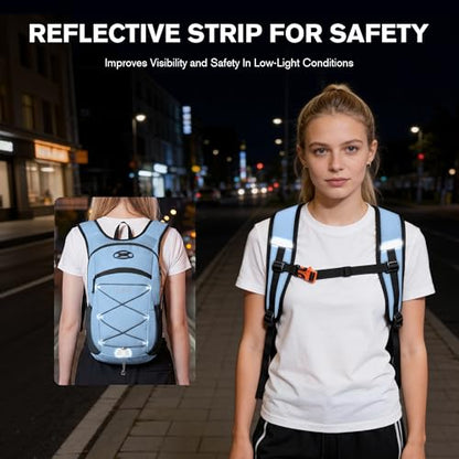 Ultra-Light Soft Daypack 15L/20L, Cushioned Breathable Back Panel Backpack, Lightweight Packable Travel Backpack (Sky Blue, 20L) - color: Sky Blue, size: 20L