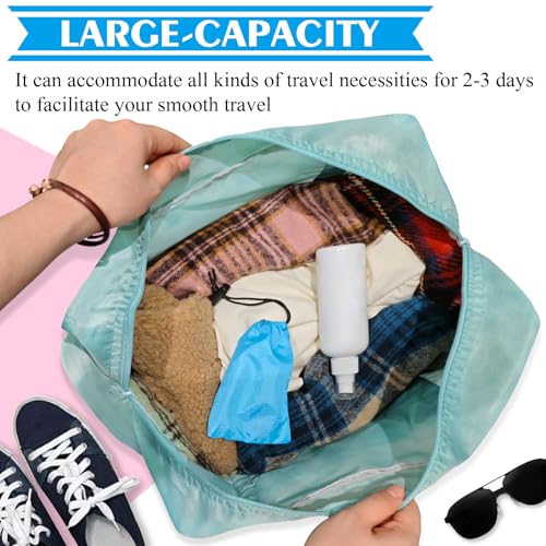 Travel Bag 36 Packes Carry on Luggage Foldable Duffel Bag Sports Gym Bag Weekender Overnight Bag Water Resistant Nylon Travel Duffel for Men Women - color: Green 36