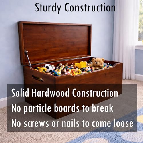 Fully Assembled, Solid Wood Storage Chest with Lid & Handles, Wooden Box, Organizer, Storage, Birthday, Gift, Blankets, Clothes, Keepsakes, Anti-Slam Hinges, 30” Professional Walnut Finish - color: Walnut