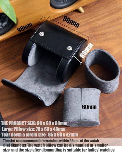Watch Roll Travel Case for Men and Women with Suede Lining Watch Display Box Single Watch Storage and Organizer (Black) - color: 1 slot black