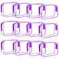 12 Pack Clear Makeup Bag, TSA Approved Toiletry Bag PVC Zippered Clear Cosmetic Pouch, Waterproof Vinyl Plastic Organizer Case for Travel Vacation Bathroom (Purple) - color: 12 Medium Purple