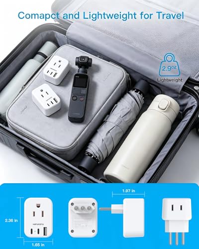 HANYCONY Italy Travel Adapter, Grounded Type L Plug Adapter with 2 AC Outlets 3 USB Ports (2 USB C), US to Italy Power Adapter for Rome, Chile, Uruguay, Ethiopia - Cruise Ship Approved - style: Type L - Italy Chile