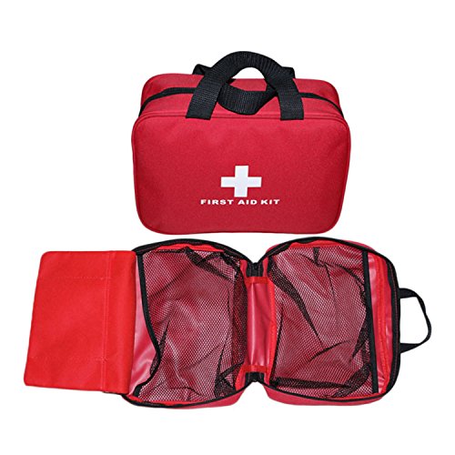 Nylon First Aid Empty Kit,Compact Waterproof and Lightweight First Aid Bag with Zippered for Emergency at Home, Office, Car, Outdoors, Boat, Camping, Hiking(Bag Only) - size: 1 Count (Pack of 1)
