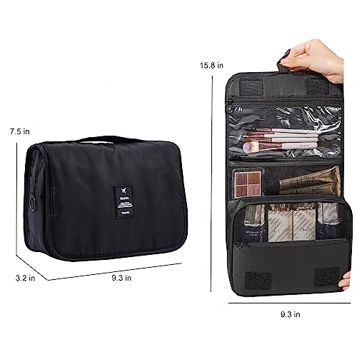 Travel Toiletry Bag for Women, Hanging Toiletry Bag with Multi-Pockets, Toiletry Bag for Traveling Easy Clean, Travel Organizer Black - color: Black