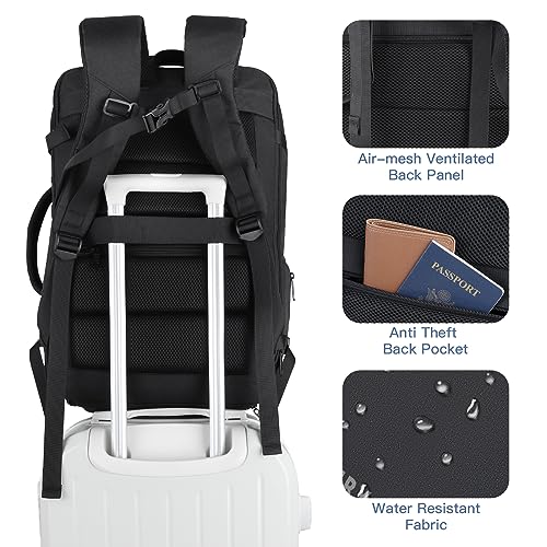Gieury Carry On Backpack, 50L Travel Backpack, Luggage Backpack TSA Flight Approved Laptop Backpack for Men & Women, Large Expandable 40L Daypack Lightweight Business Weekender Bag, Black - color: Black, size: 2X-Large(20"x14"x10")