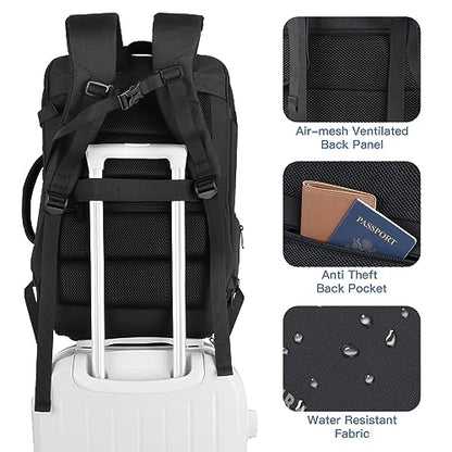 Gieury Carry On Backpack, 50L Travel Backpack, Luggage Backpack TSA Flight Approved Laptop Backpack for Men & Women, Large Expandable 40L Daypack Lightweight Business Weekender Bag, Black - color: Black, size: 2X-Large(20"x14"x10")