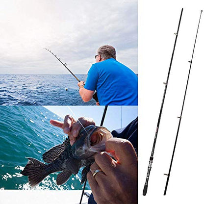 PLUSINNO Fishing Rod, Telescopic Fishing Rod and Reel Combo, Collapsible Travel Fishing Pole Rod Starter Kit, Carbon Fiber Fishing Rods and 12 +1 Bearings Stainless Steel, Fishing Gifts for Men Adults - color: ONLY Fishing rod (not include reel), size: 2.