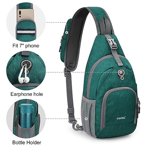 G4Free RFID Sling Bag Crossbody Backpack Small Chest Shoulder Bag Hiking Outdoor - color: Green