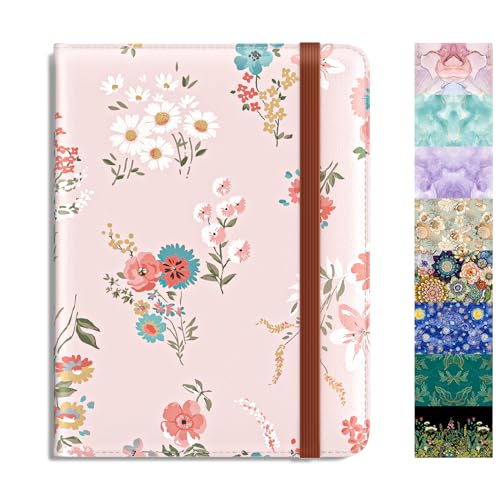 Rimilak Passport Holder, RFID Blocking Passport Cover Wallet Travel Essentials, Leather Travel Air Ticket Documents Organizer Protector for Women and Men, Pink Flowers - color: Pink Flowers
