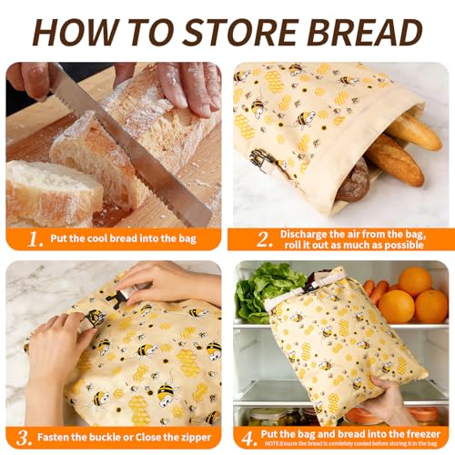 2 Pack Beeswax Bread Bags for Homemade Bread, Bees Wax Bread Bags Storage for Homemade Sourdough with Removable Beeswax Lining, XL 17'' x 13'', Freezer Friendly, Keeps Fresh - color: Removable