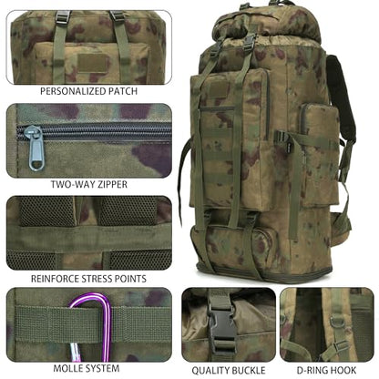 Hiking Backpack for Men 70L/100L Camping Backpack Military Rucksack Molle 3 Days Assault Pack for Climbing | Camping Backpack - color: 100l-ruin Green