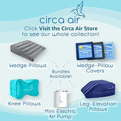 Circa Air Inflatable Leg Elevation Pillows for Swelling and Edema Relief, Travel Wedge Pillow for Legs, Foot Ankle Knee and Lower Back Pain Support, After Surgery Products