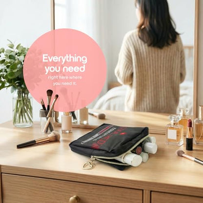 Period Bag – Compact Discreet Tampons & Pad Pouch with Waterproof Lining, Cute & Stylish Period Pouches - color: Red