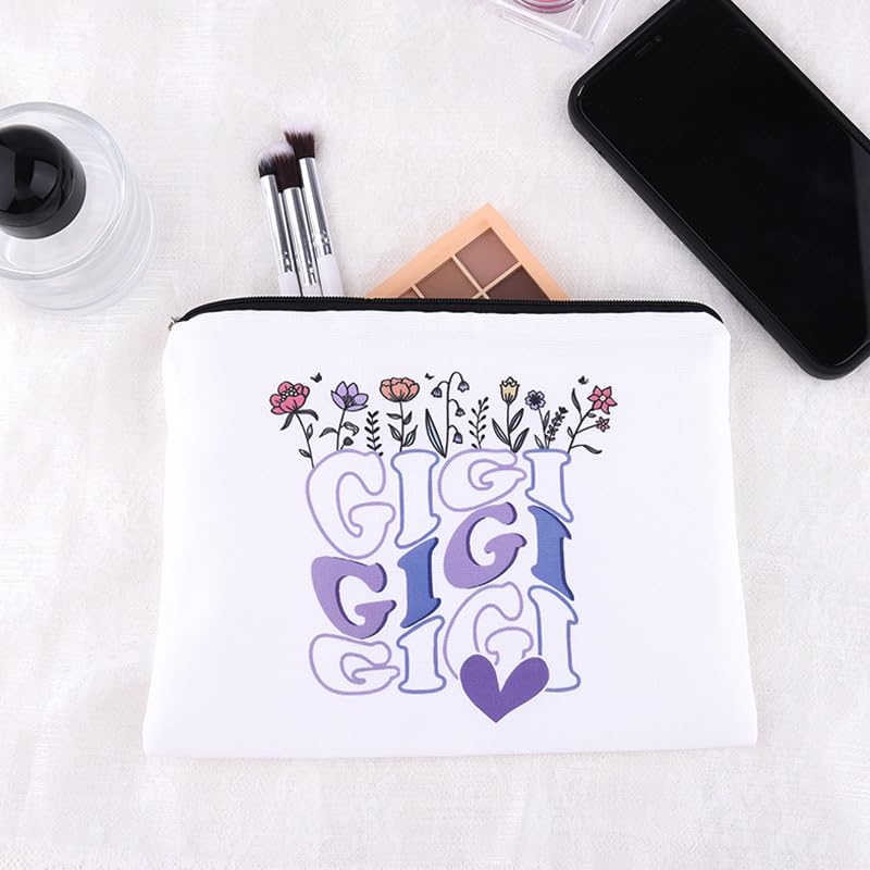 Mimi Gigi Makeup Cosmetics Bags Gifts for Grandma Nana Travel Toiletry Bag from Granddaughter Grandson Nana Granny Makeup Pouch Grandma Grandmother Birthday Small Canvas Storage Bag Gifts - color: Gigi