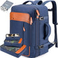 Lumesner Carry on Travel Backpacks, Extra Large 40L Flight Approved Bag for Men & Women,Expandable Suitcase Backpack With 4 Packing Cubes,Water Resistant Luggage Daypack Business Weekender Bag, Blue - color: Blue