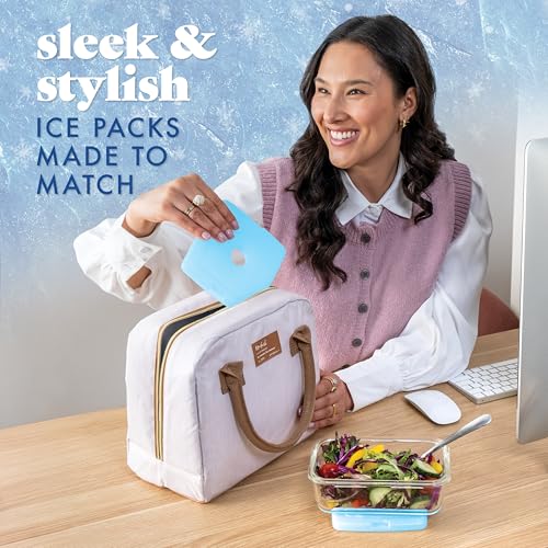 Cool Coolers By Fit & Fresh 4 Pack Slim Ice Packs, Quick Freeze Space Saving Reusable Ice Packs for Lunch Boxes or Coolers, Blue - color: Blue (4 Pack)