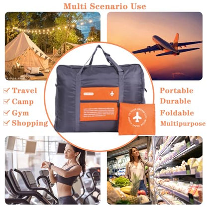 Travel Bag 4PCS Spirit Airlines Personal Item Bag 18x14x8 Foldable Travel Duffel Bag Tote Carry on Luggage Duffle Overnight for Women and Men - color: 4 PCS