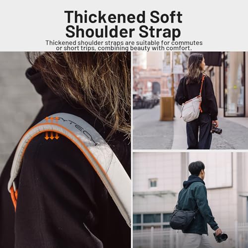 PGYTECH OneGo Rope Strap Camera Bag – Multifunctional Shoulder Bag for Urban Photographers. Compact Camera Bag Compatible with Sony/Canon/Nikon/Mirrorless Cameras, Midnight Black - color: Midnight