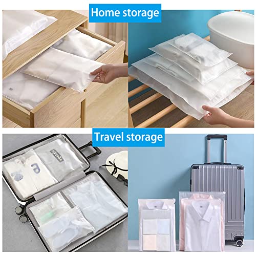 Belit 20 Pcs Travel Luggage Organizer Bags, 4 Sizes Packaging Bags for Clothing, Cosmetics, Toiletries, Reusable Plastic Zipper Bags for Hospital Bag, Travel Storage, Home Storage - size: Medium - Large