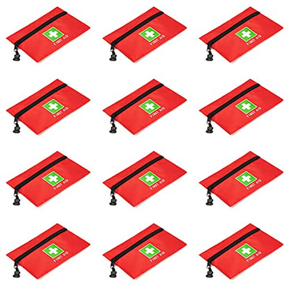 Red Emergency Bag First Aid Bag Small Empty Travel Rescue Bag Pouch First Responder Storage Medicine Pocket Bag for Car Home Office Kitchen (8.3x5.5" 12pcs green print) - style: 8.3x5.5inch 12pcs Green Print