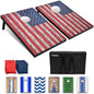 GoSports Portable Cornhole Sets, 8 Styles – Choose 4 x 2 ft or 3 x 2 ft - Boards Include 8 Bean Bags, Travel Case, and Game Rules - style: 3 x 2 ft American Flag