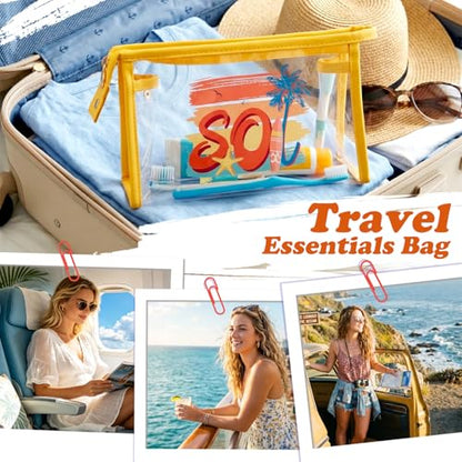 COSHAYSOO Sunscreen Bag Clear Makeup Toiletry Pouch Beach Vacation Essentials for Women Teen Girls Trip Gifts Summer Pool Travel Must Have Accessories Waterproof Stuff - color: Multi-SOL