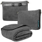 PAVILIA Travel Blanket Pillow, Soft Airplane Blanket 2-in-1 Combo Set, Plane Blanket Compact Packable, Flight Essentials Car Pillow, Travelers Gifts Accessories, Luggage Backpack Strap, 60x43 Gray - color: Gray