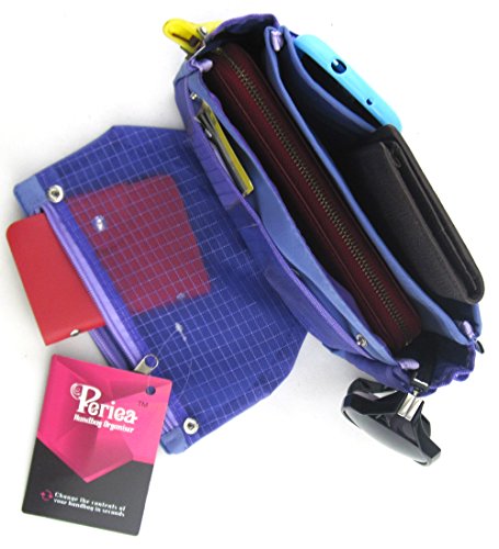 Periea ‘Tegan’ Small Handbag Organizer Insert or Make-up Bag – 5 Colors Available (Purple) - color: Purple