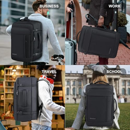 Gieury Carry On Backpack, 50L Travel Backpack, Luggage Backpack TSA Flight Approved Laptop Backpack for Men & Women, Large Expandable 40L Daypack Lightweight Business Weekender Bag, Black - color: Black, size: 2X-Large(20"x14"x10")