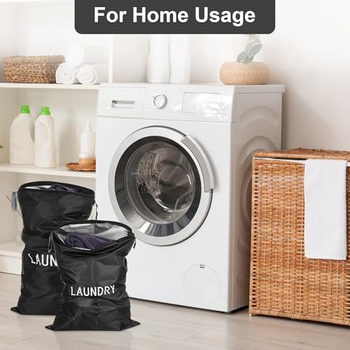 4Pcs Travel Laundry Bags, Dirty Clothes Travel Bag, Waterproof Wet Bags with Zips, Reusable Wet Dry Bag for Swimming Yoga Dance Clothes (Black) - color: Black