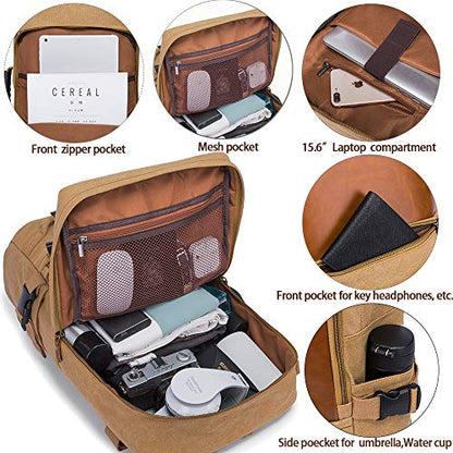 KAKA Wear-resistant Durable Backpack,Duffle Bag Travel Carry On Backpack - color: Khaki(weekender)