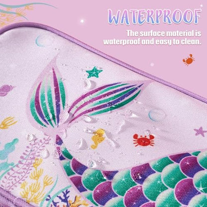 Mermaid Toiletry Bag - Kids Toiletry Bag for Girls Christmas Birthday Gift Camping Travel Toiletry Case Toiletries Makeup Cosmetic Pouch Pink Water-resistant Wash Bag Dopp Kit with Mesh Pocket - style: Mermaid a