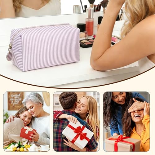 2pcs Makeup Bag Travel Toiletry Bag for Women Lightweight Make Up Bag Purse Organizer Pouches Large Cosmetic Bag Small Makeup Pouch Medicine Bag Travel Essentials for Women Purple - color: purple