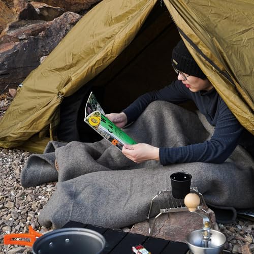 REDCAMP Wool Blanket, Warm and Thick Wool Camping Blanket- Great for Outdoors, Stadium Blanket, Picnics, Travel and Car, Machine Washable 86"x 63" Grey - color: 86"x 63" Grey