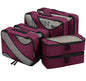 BAGAIL 6 Set Packing Cubes,Travel Luggage Packing Organizers - color: The Burgundy, style: 6 Set