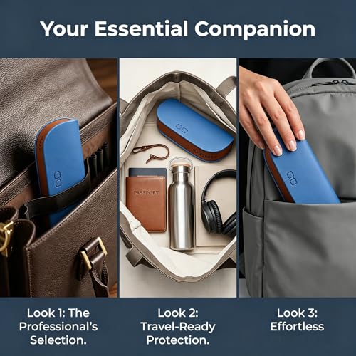 Glasses Case hard shell,3-in-1 Sunglasses Case & Eyeglass Case with Cleaning Cloth & Storage Pouch - color: Blue