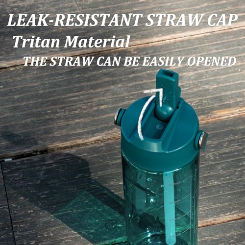 GOPPUS 20oz Clear Water Bottle with Flip Straw, Lightweight, Leakproof, Easy Carry and BPA-Free, Tritan Water Bottlefor Sport, Travel, Outside (Green) - color: Green, size: 20 Ounces