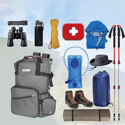 35L Foldable Waterproof Backpack For Outdoor Sports Travel Inside Wet Clothes Compartment Packable For Multiple - color: 2grey