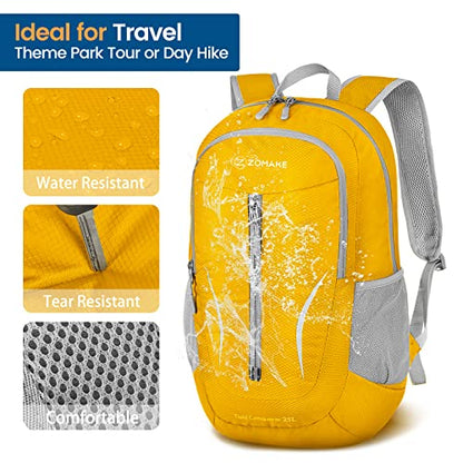 ZOMAKE Ultra Lightweight Packable Backpack 25L, Foldable Hiking Backpacks Water Resistant Small Folding Daypack for Trave(Lemon yellow) - color: Lemon Yellow